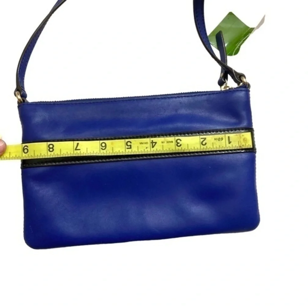 Kate spade blue and black patent leather crossbody bag janelle mount ivy new nwt